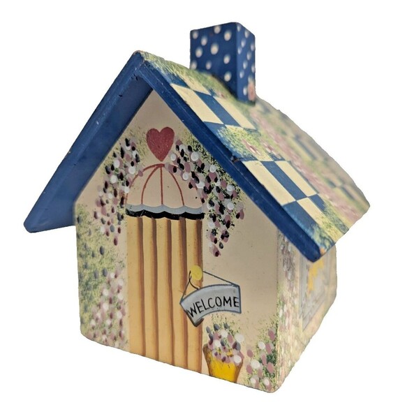 Time for More Garden House Tea Bag Caddy Storage Wood 2-pc 4.5 x 4.5 x 4-in Gift - Picture 5 of 7